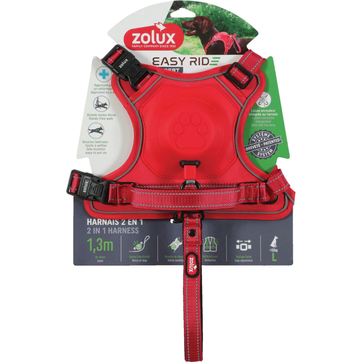 Zolux Pettorina per Cani Easyride Rossa L