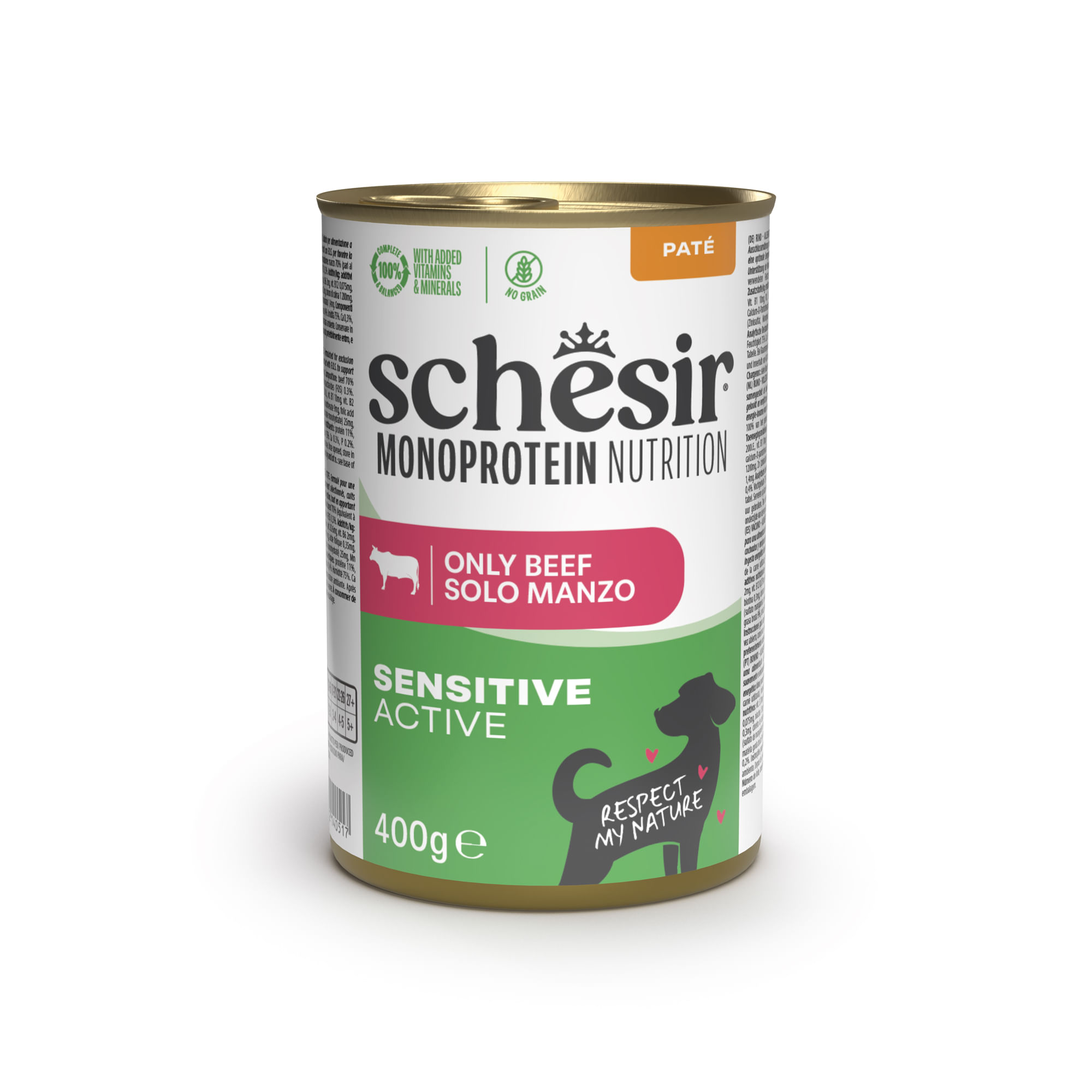 Schesir Dog Adult Monoproteico Lattina 400G MANZO