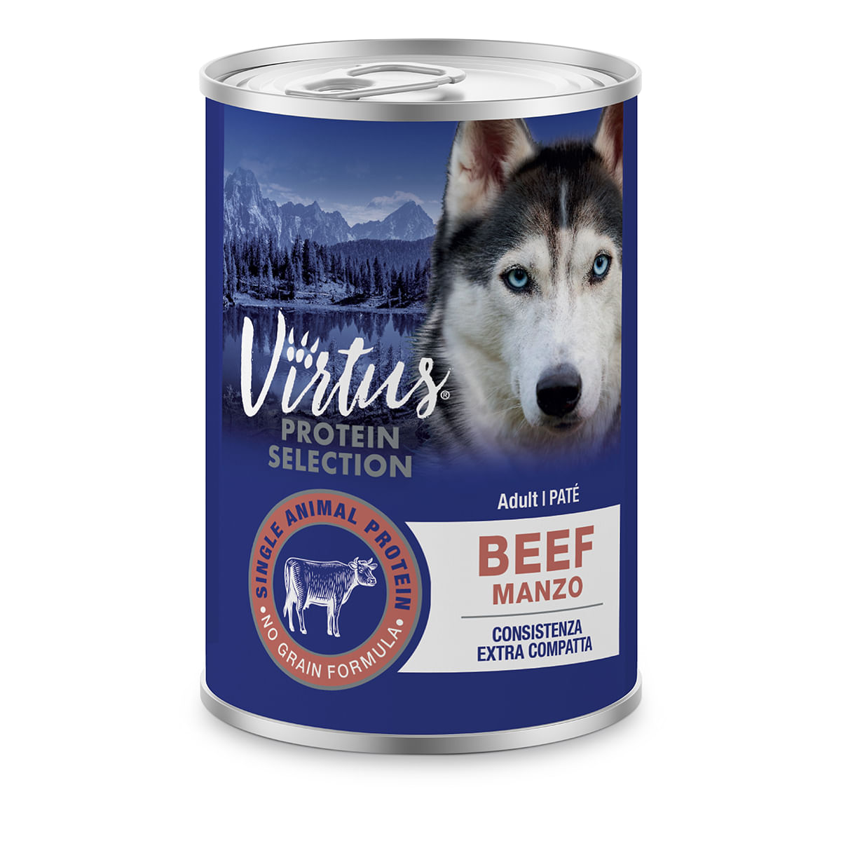 Virtus Protein Selection Dog Pate Compatto Lattina 400G MANZO