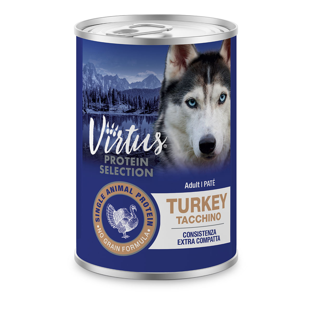 Virtus Protein Selection Dog Pate Compatto Lattina 400G TACCHINO