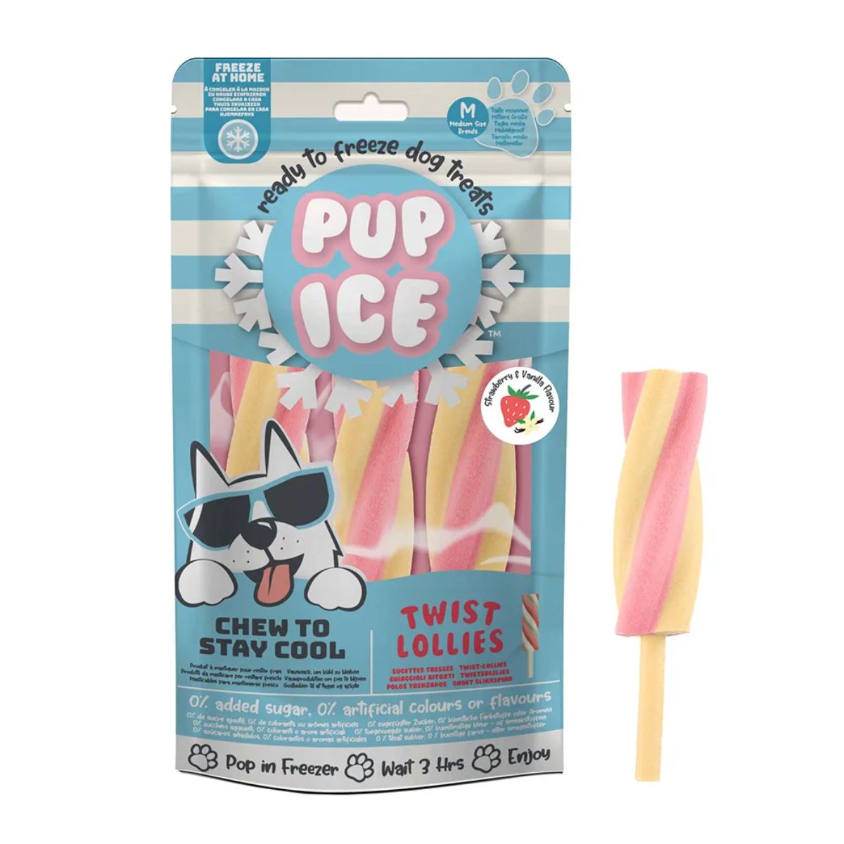 Pup Ice Twist Lollies Gelato per Cani Fragola e Vaniglia