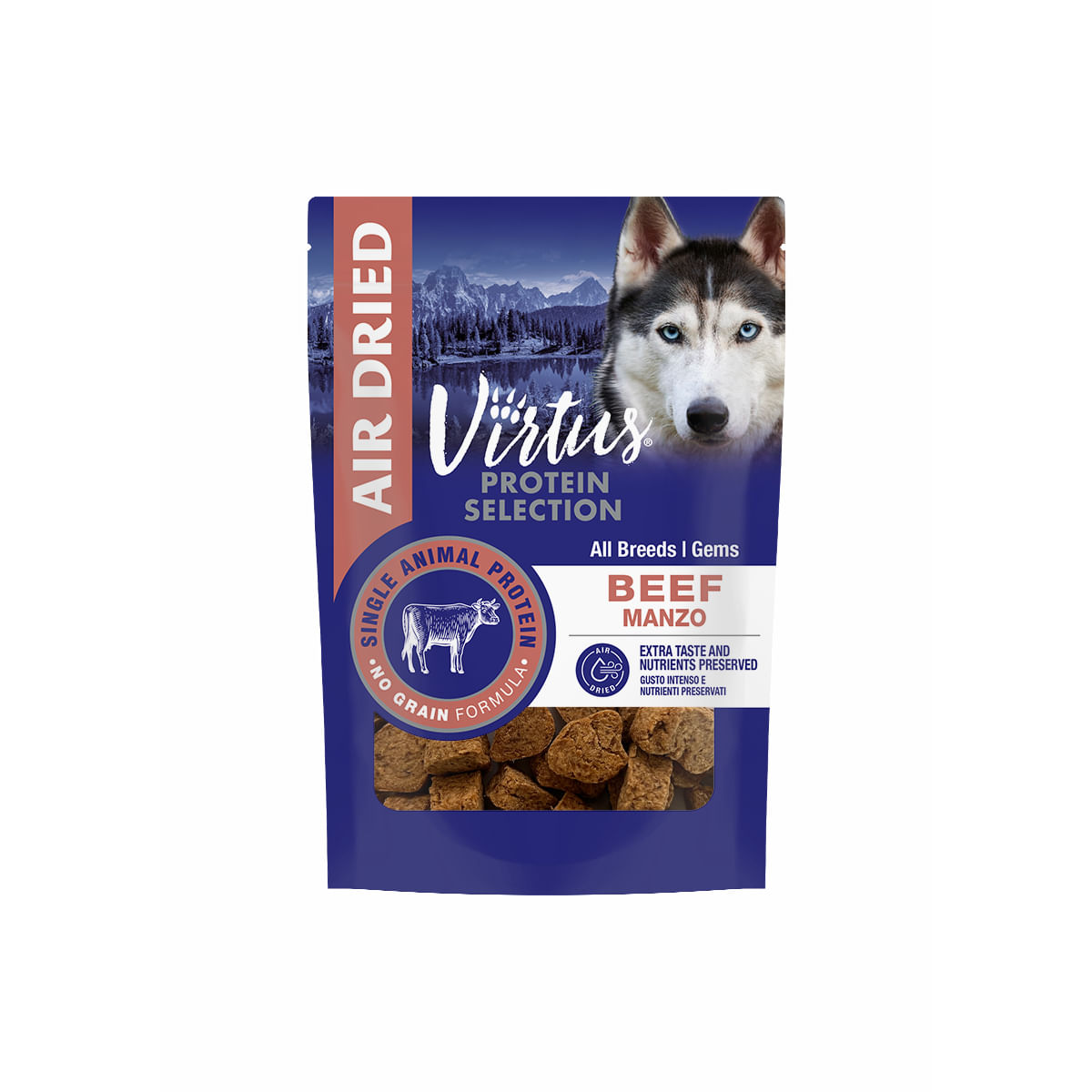 Virtus Dog Snack Air Dried Gems Manzo