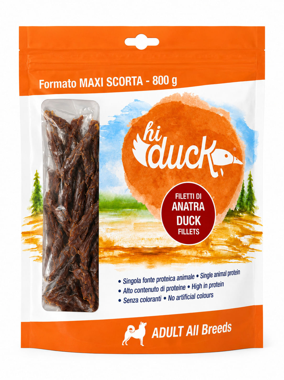 Hi Duck Snack in Strisce per Cani all'Anatra 800g