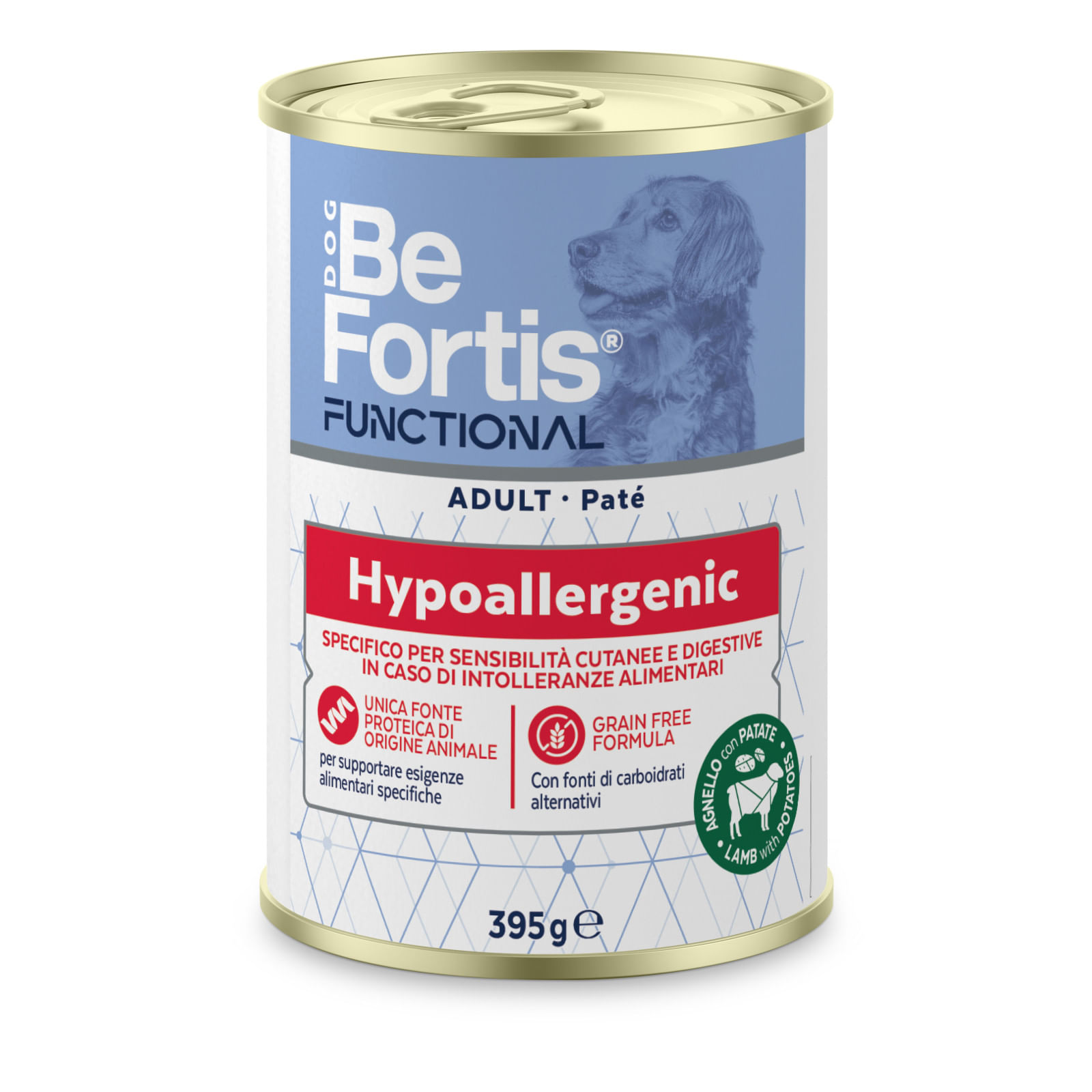 Befortis Functional Hypo Paté Ipoallergenico per Cani Adulto Lattina 395g AGNELLO