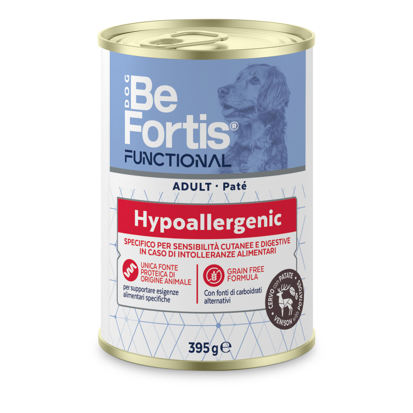 Befortis Functional Hypo Paté Ipoallergenico per Cani Adulto Lattina 395g CERVO
