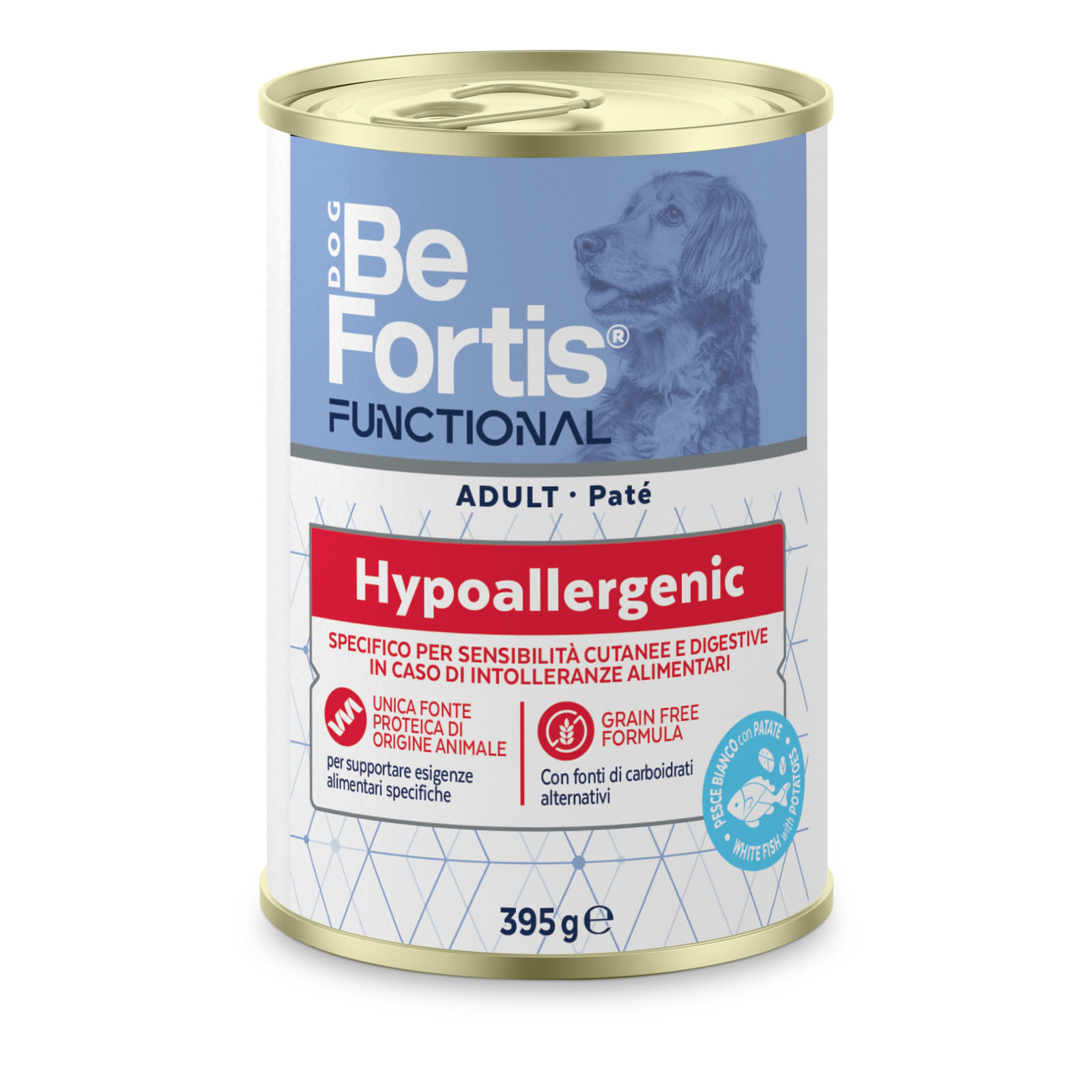 Befortis Functional Hypo Paté Ipoallergenico per Cani Adulto Lattina 395g PESCE BIANCO